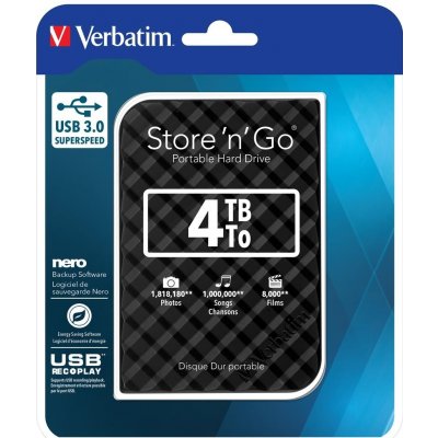 Verbatim 4TB, USB 3.0, 53223