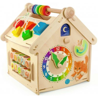 Vemkel Dřevěná hračka Bizybord Domeček – Zboží Dáma