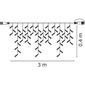 Profi LED spojovací řetěz černý krápníky 3m studená bílá