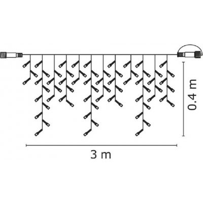 Profi LED spojovací řetěz černý krápníky 3m studená bílá – Zbozi.Blesk.cz