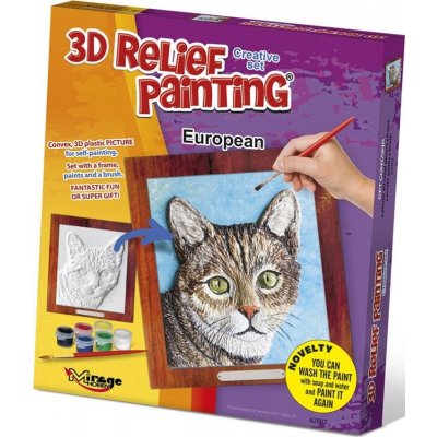 MIRAGE HOBBY Kreativní sada 3D malování Relief Painting: Mainská mývalí kočka – Sleviste.cz