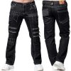 Pánské džíny Kosmo Lupo kalhoty pánské KM8006-1 džíny jeans černá