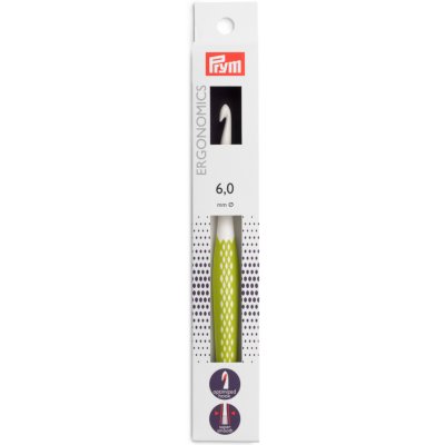 PRYM Háček na háčkování ergonomický plastový PRYM ERGO, velikost 6mm, délka 17cm – Sleviste.cz