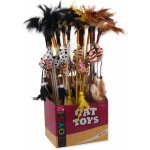 Magic Cat šidítko myška s pírky bavlna s catnipem 7 cm + 45 cm – Zboží Dáma