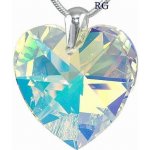 Swarovski Stříbrný náhrdelník bílé duhové srdce 34004.2 Crystal – Zboží Dáma