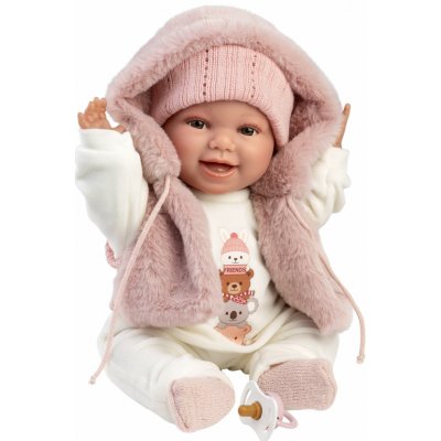 Llorens 63814 NEW BORN realistická panenka miminko se zvuky a měkkým látkovým tělem 38 cm – Sleviste.cz