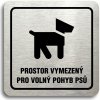 Piktogram Accept Piktogram "prostor pro psy" (80 × 80 mm) (stříbrná tabulka - černý tisk)