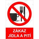 Zákaz jídla a pití, plast 297 x 420 x 2 mm A3 – Zboží Mobilmania