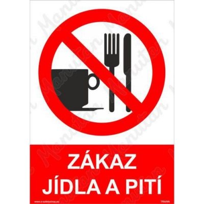 Zákaz jídla a pití, plast 148 x 210 x 2 mm A5 – Zbozi.Blesk.cz