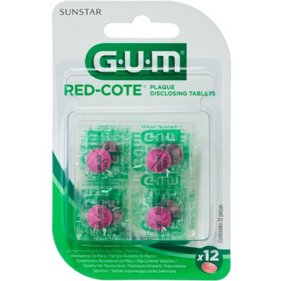 GUM Red Cote tablety pro indikaci zubního plaku, 4 ks