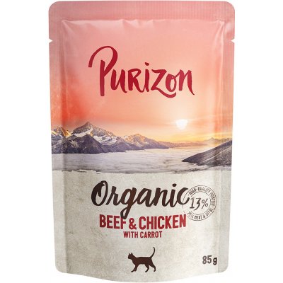 Purizon Organic hovězí a kuřecí s mrkví 24 x 85 g