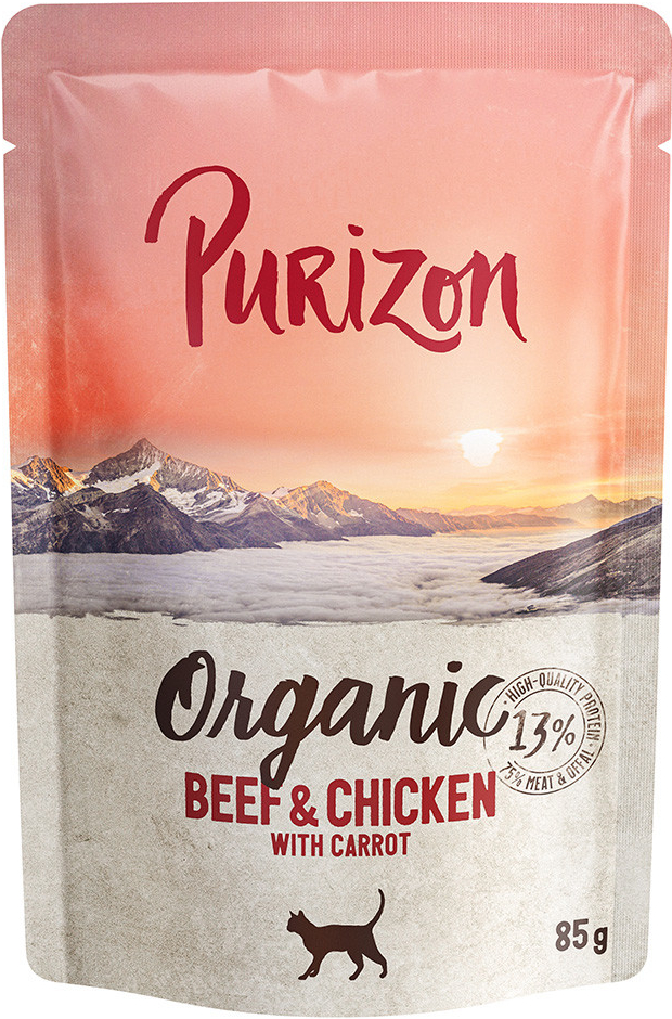 Purizon Organic hovězí a kuřecí s mrkví 24 x 85 g