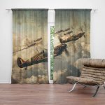 Sablio Závěs Stíhačky Spitfire v letecké bitvě: 2ks 140x250cm – Hledejceny.cz