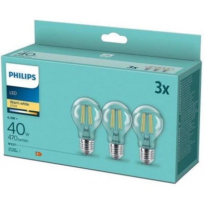 Philips SADA 3x LED žárovka VINTAGE E27/4,3W/230V 2700K P5080 – Hledejceny.cz