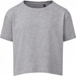 Build Your Brand dívčí crop top šedý melír – Zboží Dáma