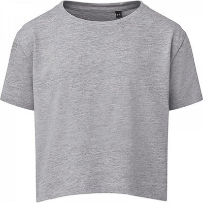 Build Your Brand dívčí crop top šedý melír – Zboží Dáma