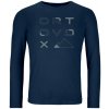 Pánské sportovní tričko Ortovox 185 Merino Brand Outline LS tmavě modrá