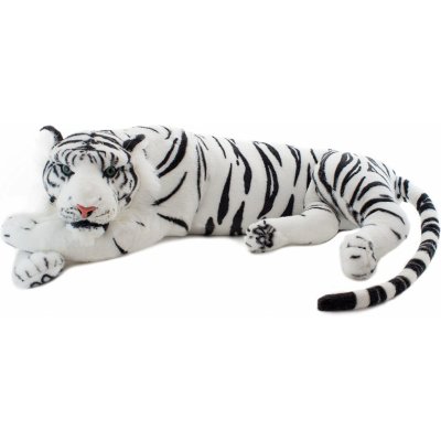 BRUBAKER Tiger Soft Toy White ležící realistická Král džungle 60 cm – Hledejceny.cz
