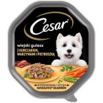 Cesar Adult v omáčce s kuřecím masem zeleninou a petrželkou 150 g – Zboží Mobilmania