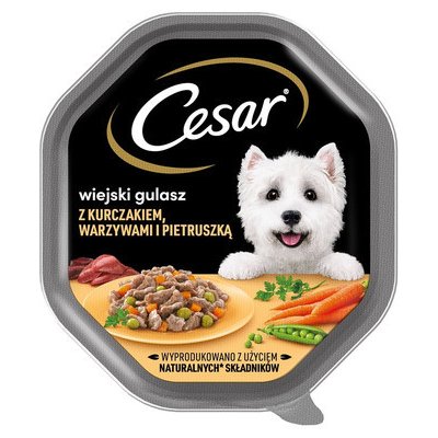 Cesar Adult v omáčce s kuřecím masem zeleninou a petrželkou 150 g – Zboží Mobilmania