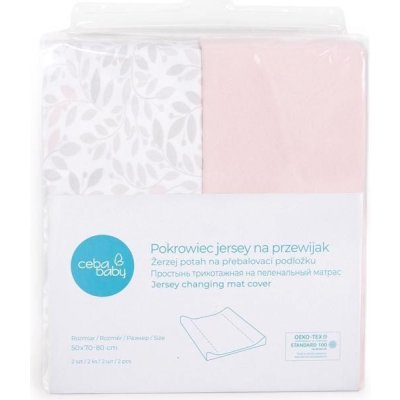 Ceba baby Potah na podložku 80 2 ks Light Grey + Pink AGSW Candy Pink+Twigs 50 x 70 – Hledejceny.cz