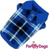 Obleček pro psa FOR MY DOGS Polokošile BLUE CHECKERED