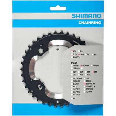 SHIMANO Převodník 38z. M785 XT 38/24z. černý 104mm – Zboží Mobilmania