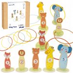 Tooky Toy Hra na házení kroužků na cíl ze dřeva s obručemi – Sleviste.cz