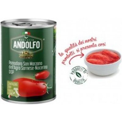 Masseria Andolfo loupaná rajčata San Marzano dell´Agro Sarnese-Nocerino DOP 400 g
