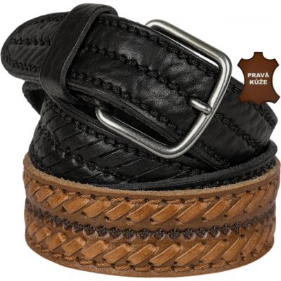 Pánský kožený opasek s ručním uměleckým proplétáním pravá kůže – Zbozi.Blesk.cz