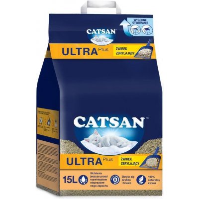 Catsan Ultra Plus Stelivo hrudkující 2 x 15 l – Zbozi.Blesk.cz