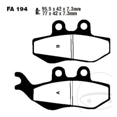 Přední a zadní brzdové destičky EBC FA194 pro Aprilia RX SX Yamaha DT TZR XT a čínské moto – Sleviste.cz