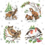 Daisy ubrousky 3N 20ks Vánoce zimní zvířátka 33x33cm – Zboží Dáma