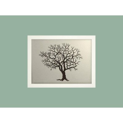 Svatební strom 3 v bílém rámu 43 x 33 cm – Zboží Dáma