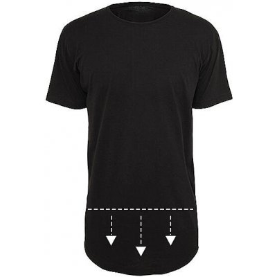 Pánské prodloužené triko Shaped Long Tee černé – Zboží Dáma