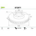 Brzdový kotouč Valeo 672971 | Zboží Auto