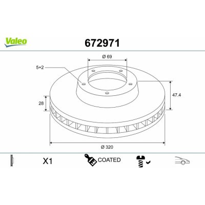 Brzdový kotouč Valeo 672971 | Zboží Auto