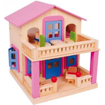 Small Foot Růžový domeček pro panenky s terasou Clara – Zboží Mobilmania