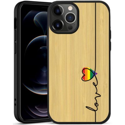 PROTEMIO 28296 BAMBOO Dřevěný kryt Apple iPhone 12 Pro Max LOVE (083) – Zboží Mobilmania