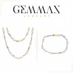 Gemmax Jewelry souprava zlatých šperků zlatý náhrdelník a zlatý náramek GLKCN-20921-20941 – Zboží Mobilmania