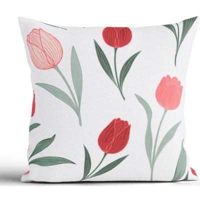 MKLuzkoviny.cz bavlna Renforcé Květy tulipánů červené 40 x 40 cm – Hledejceny.cz