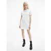 Dámské šaty Calvin Klein Jeans Micro branding T-shirt dress bílá