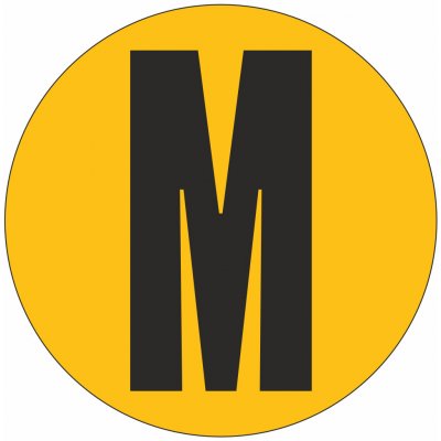Podlahové písmeno - M podlahové samolepky průměr 200 mm – Hledejceny.cz