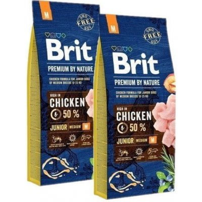 Brit Premium By Nature Junior Medium Chicken 2 x 15 kg – Hledejceny.cz