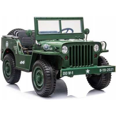 Tomido elektrický vojenský jeep willys 4x4 zelený PA.JH-101.BEZ – Zboží Mobilmania
