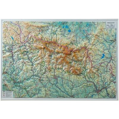 Krkonoše - nástěnná plastická mapa Varianta: bez rámu, Provedení: plastická mapa – Zboží Dáma
