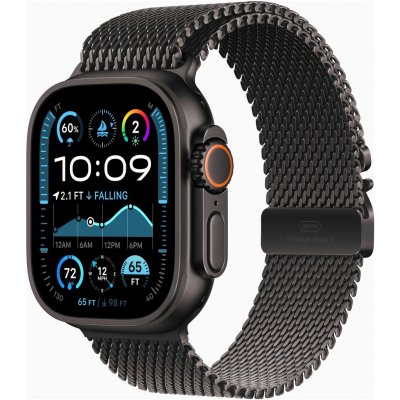 Apple Watch Ultra 2 49mm černý titan s černým titanovým milánským tahem S MX4W3CS/A – Zboží Živě