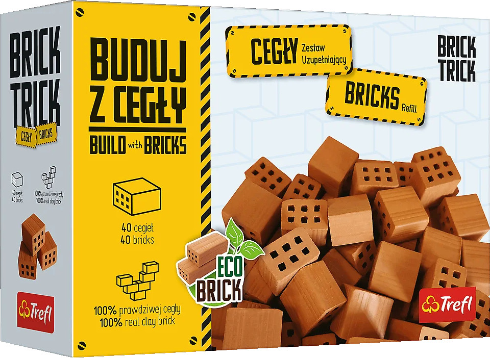 Trefl Brick Trick Náhradní balení přírodních krátkých cihel 40 ks