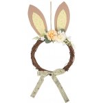 Věnec s filcovýma ušima a mašlí 23 x 42 cm, žlutý – Hledejceny.cz