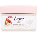 Tělový peeling Dove Exfoliating Body Scrub Pomegranate Seeds & Shea Butter pečující tělový peeling 225 ml